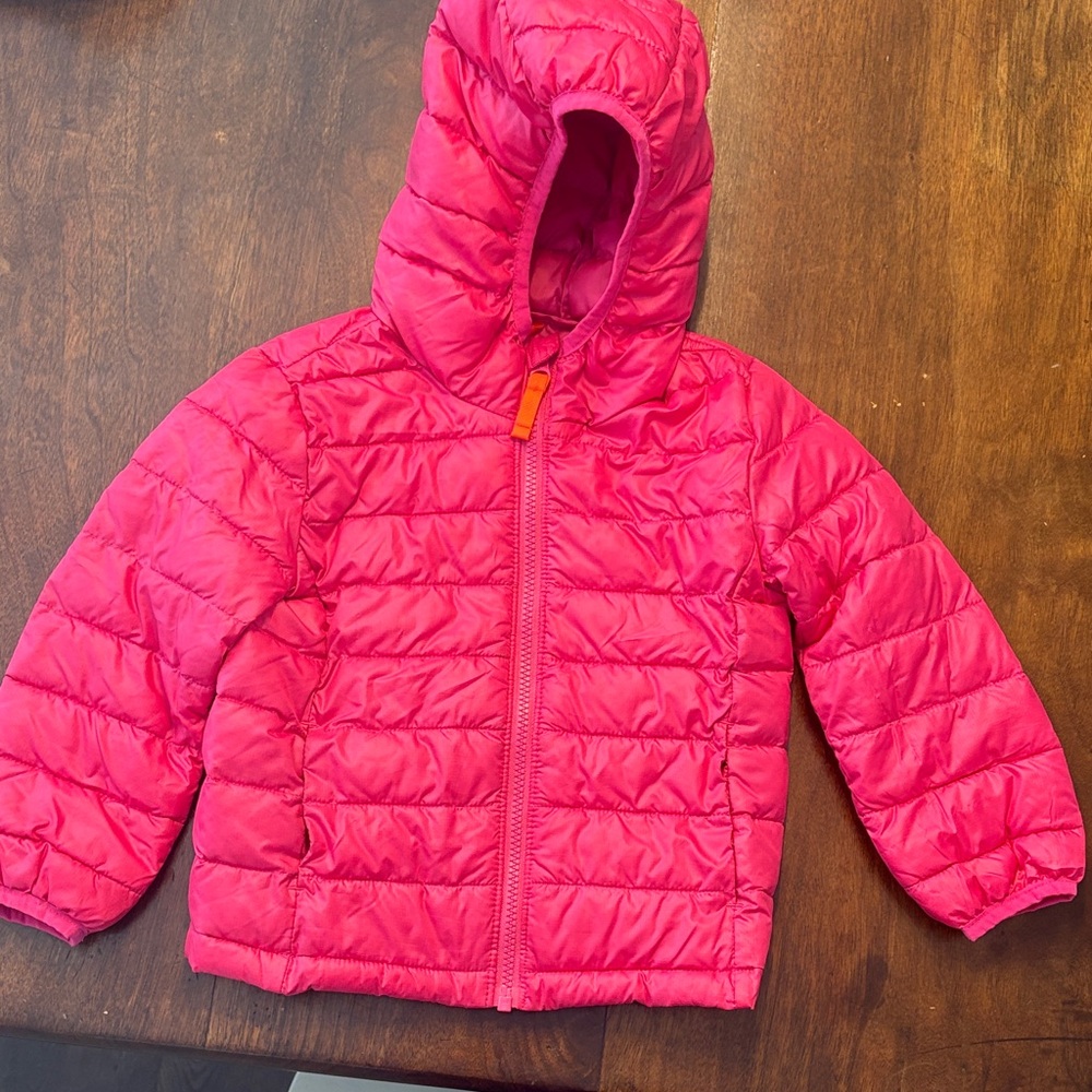Primary Kids Pink Hooded Puffer Jacket - Lightweight Warmth